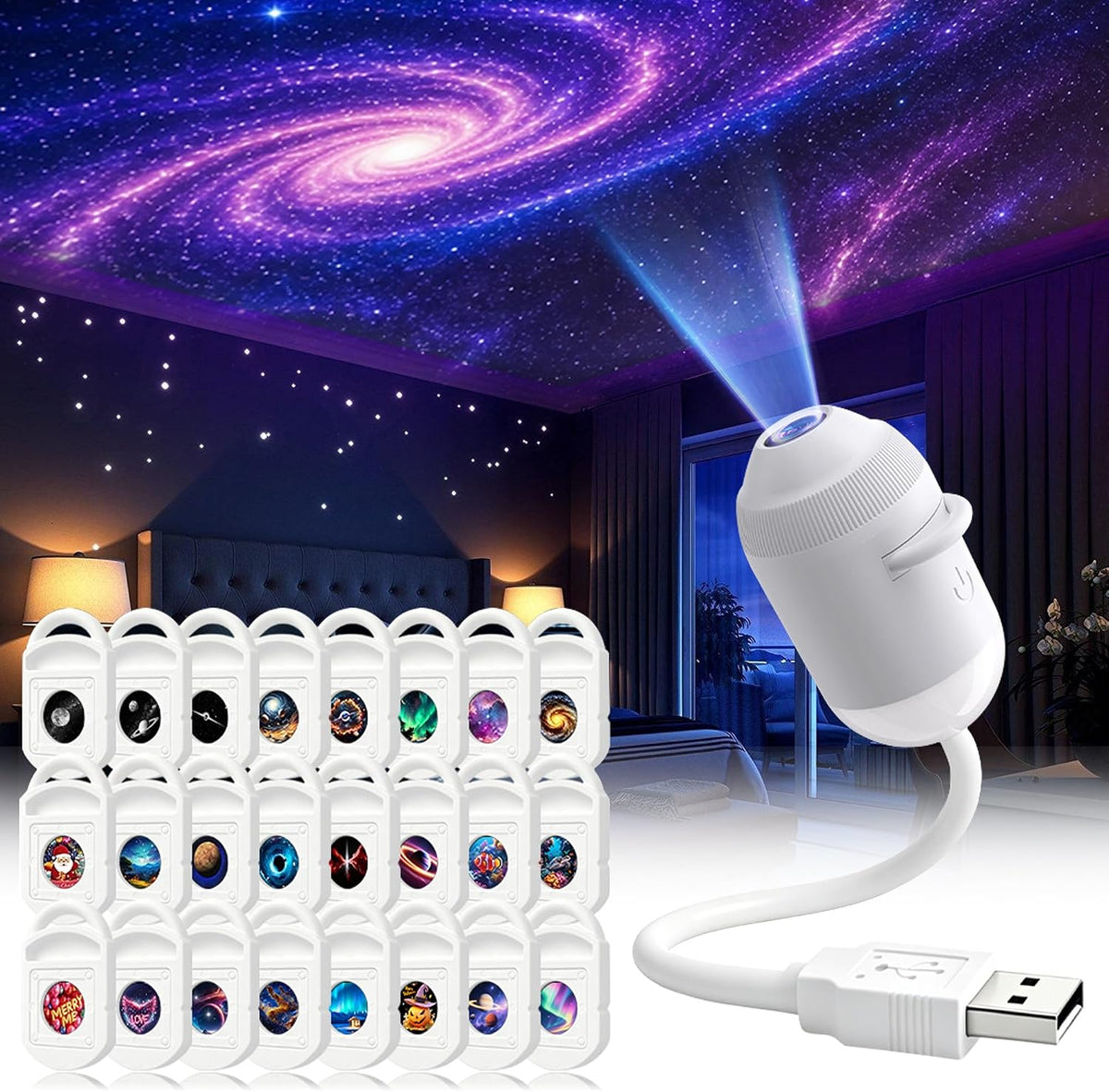 Galaxy Projector Night Light, Ocean Projector LED Lights for Bedroom