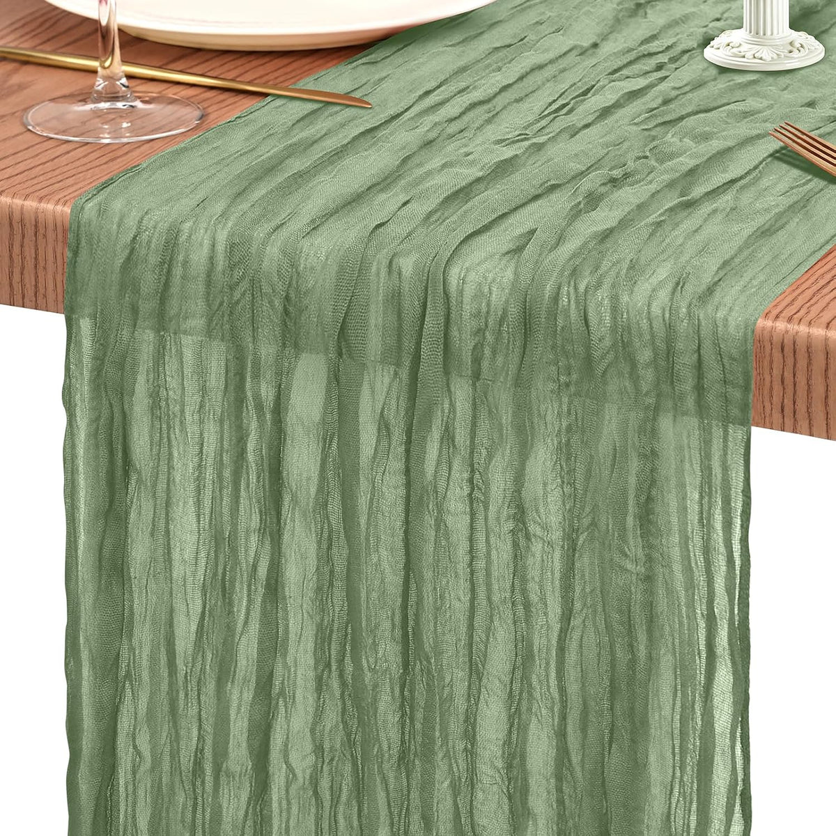 20 Pack Sage Green Cheesecloth Table Runner Wedding Birthday Table Decor