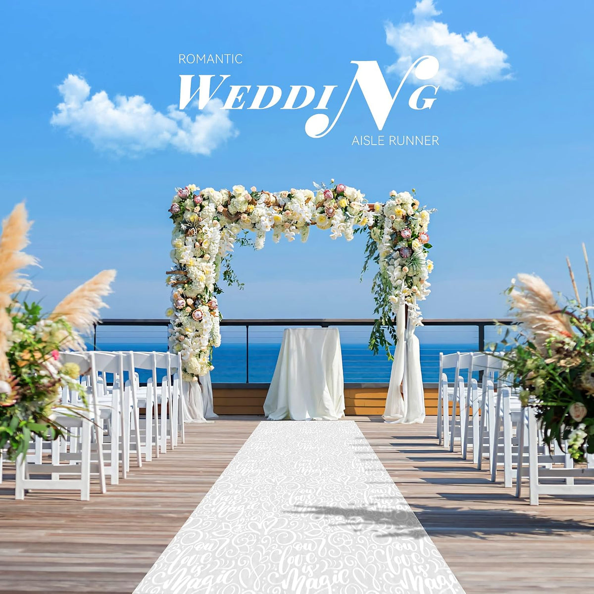 EZLucky Heart Print Aisle Runner