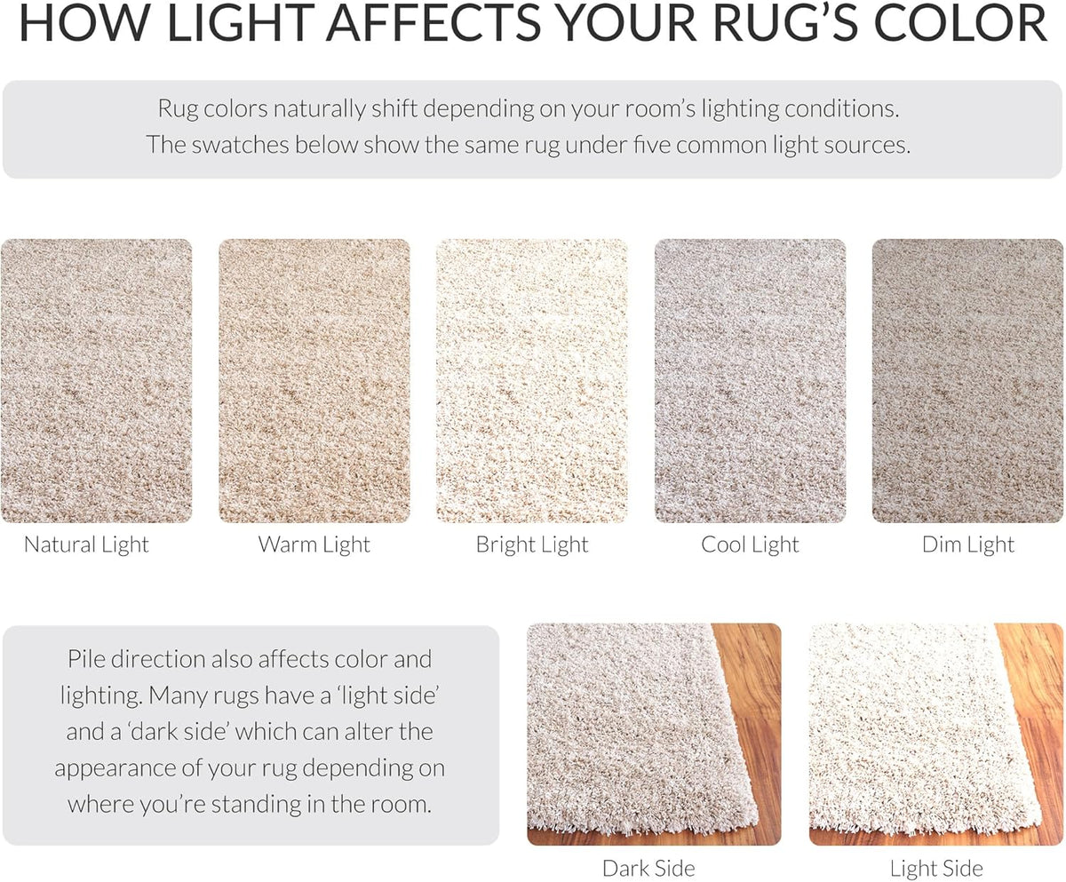 SAFAVIEH Area Rug 8x10 - California Shag Collection - Large - Beige, Non-Shed...