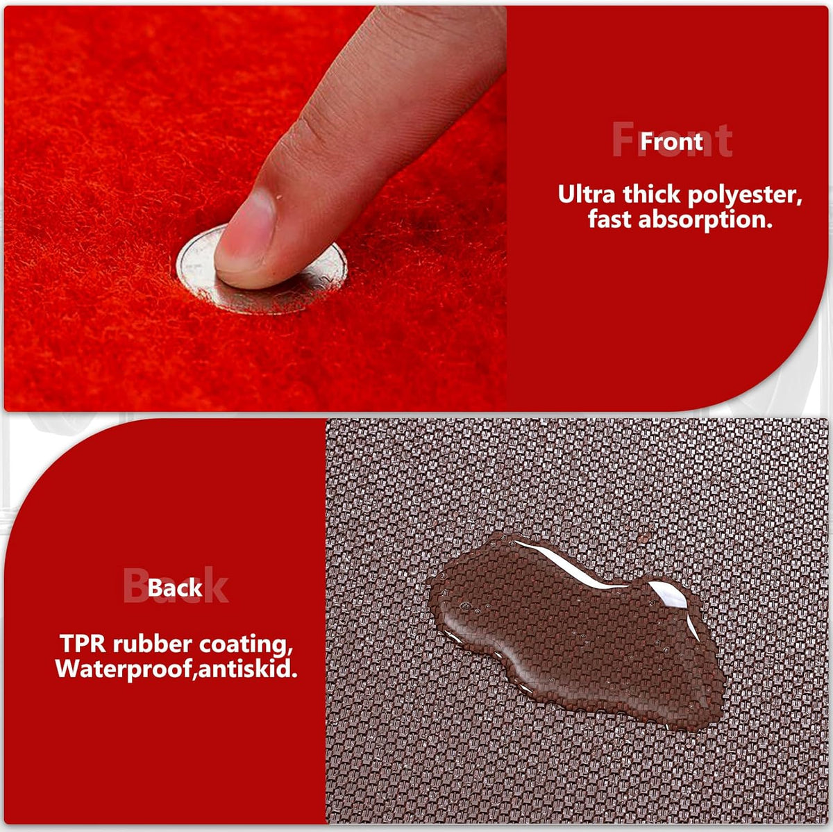 PBHEPJ 4ft x 20ft Extra Thick Red Carpet Runner for Party & Hollywood, Fe...