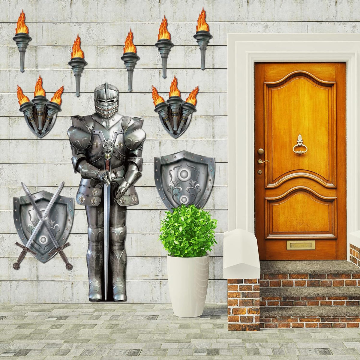 Honoson 20 Pcs Medieval Party Decorations 6 Feet Knight Castle Decorations