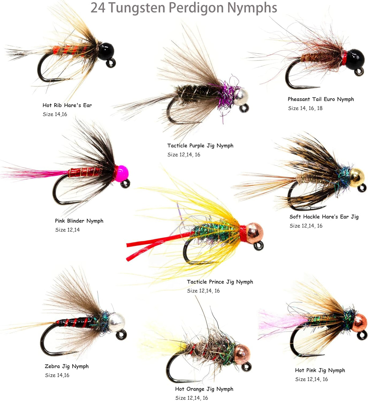 Outdoor Planet 24/48/66/72 Premium Hand Tied Fly Fishing Flies Assortment | F...