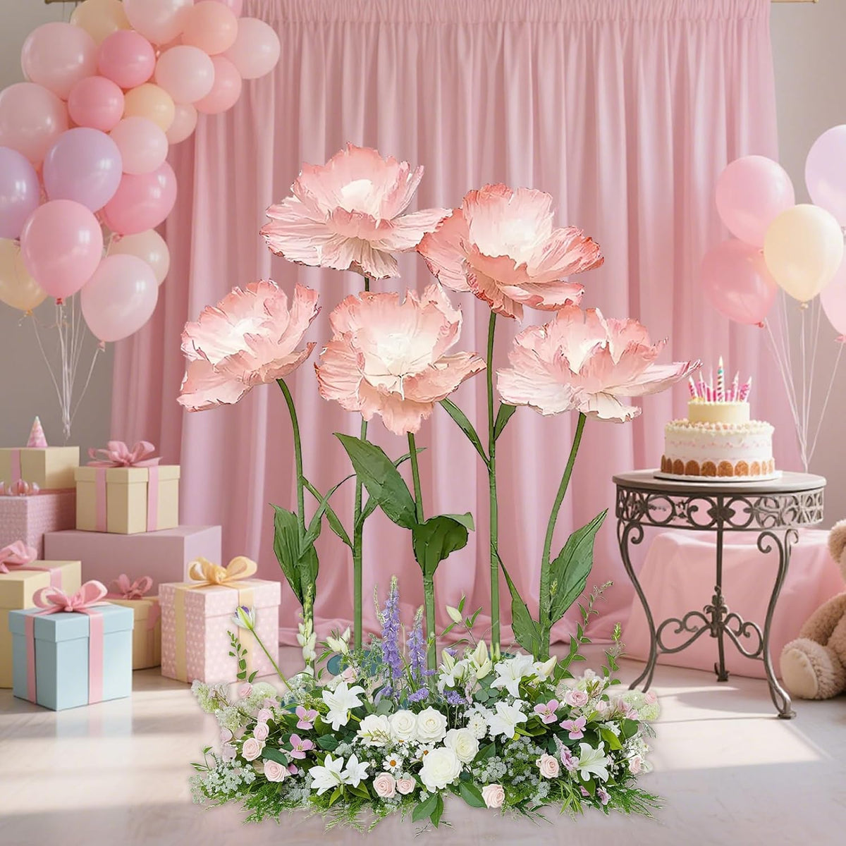2Pack 19.69Ft Giant Flower Stand Green Flexible Pipe for Decoration Flower Po...