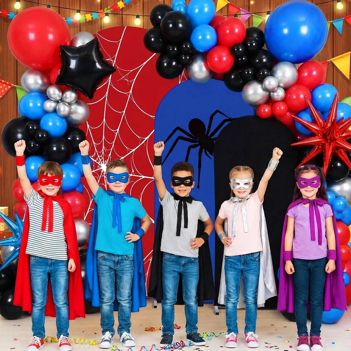 137 Pcs Spider Web Theme Party Decoration Kit for Birthday Party