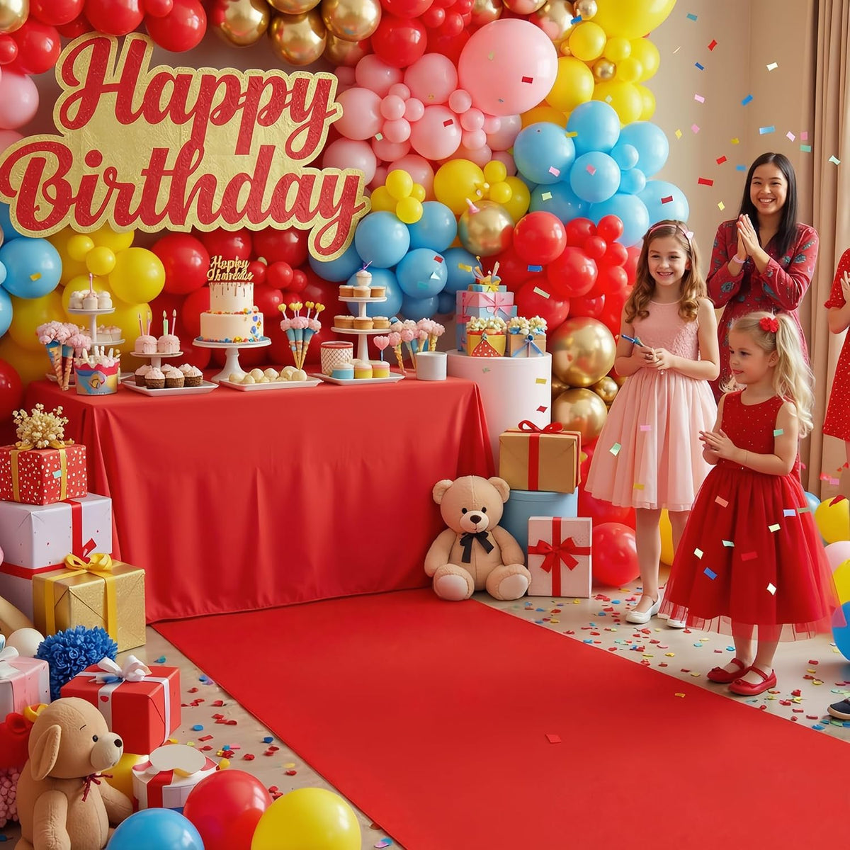 Extra Thick Red Carpet Runner for Party, 3ft x 10ft Red Runner Rug