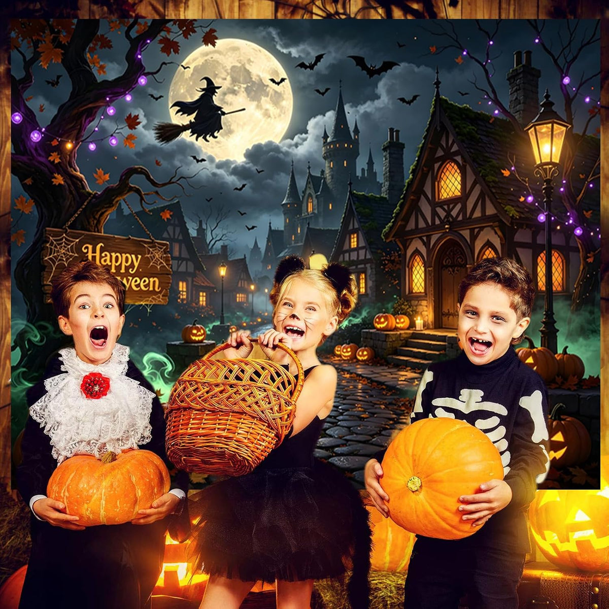 10x8ft Halloween Backdrop Haunted House Halloween Backdrops for Photography