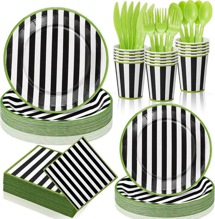 210 Pcs Halloween Plates and Napkins Party Supplies for 30 Guests