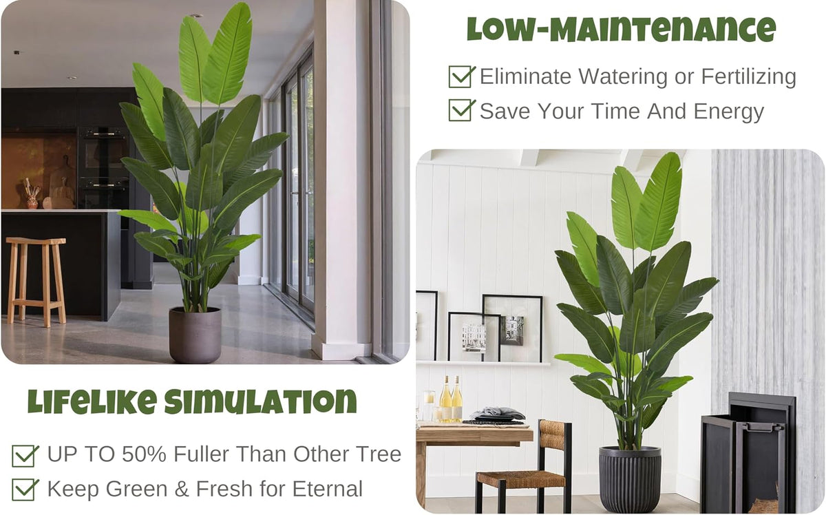 Roselywed Artificial Bird of Paradise Tree 8FT 24 Leaves Tropical Palm
