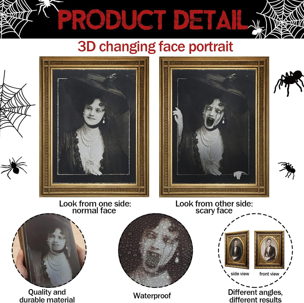 20 PCS Halloween Decoration 3D Changing Face Moving Portrait Pictures Hallowe...