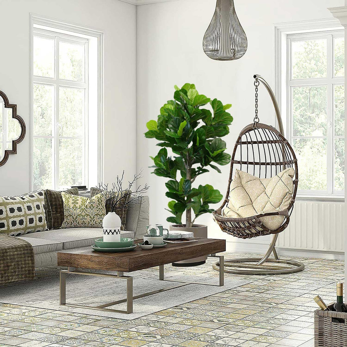 Aveyas 6ft Artificial Fiddle Leaf Fig Tree for Home Decor, 6 Feet Large Faux ...