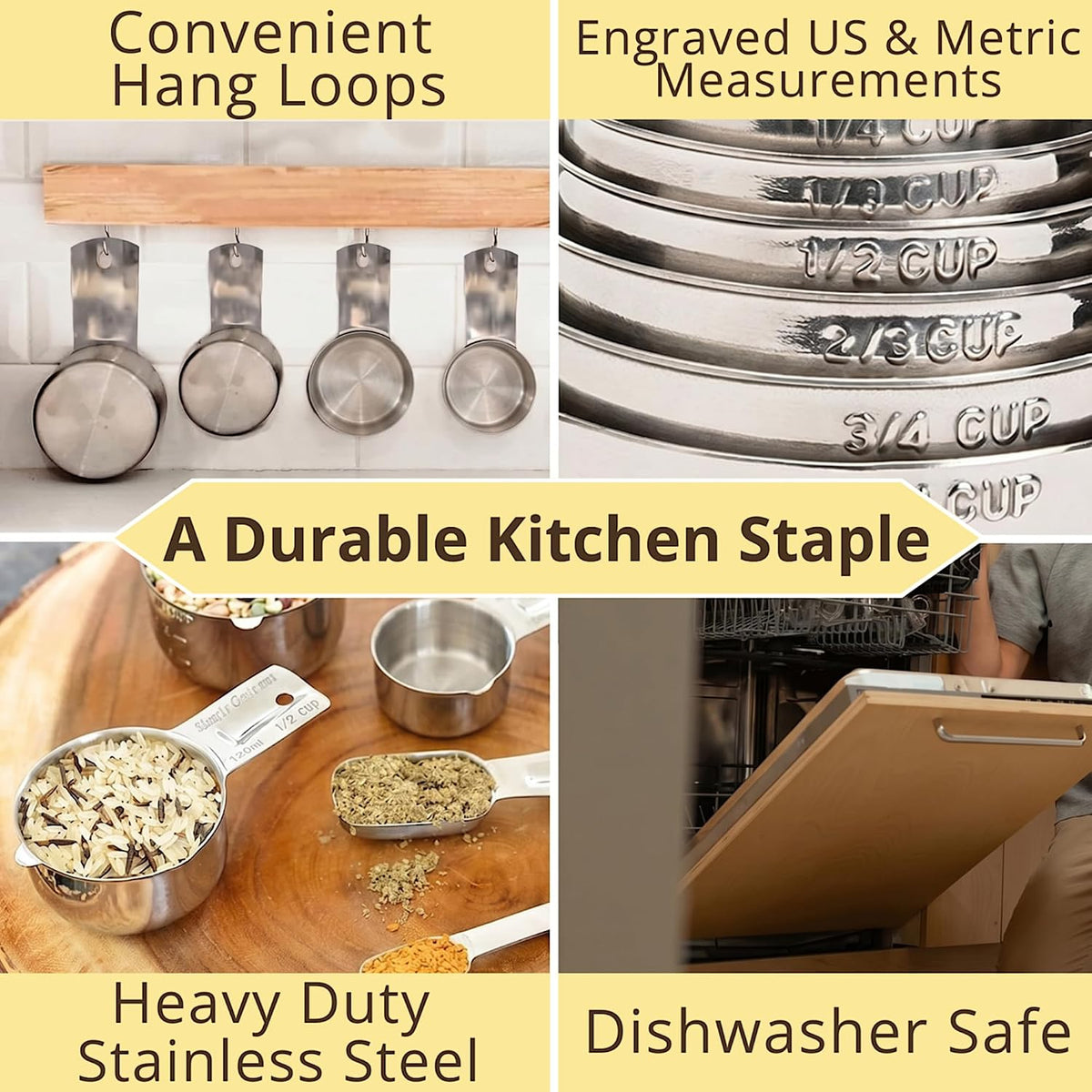Simply Gourmet Measuring Cups & Spoons Set of 12, 18/08 Stainless Steel K...