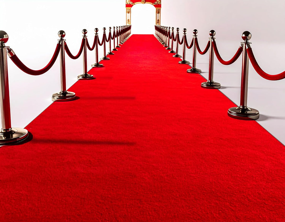 Extra Thick 3x10Ft Red Carpet Runner for Party, Non-Slip TPR Backing Aisle Ru...