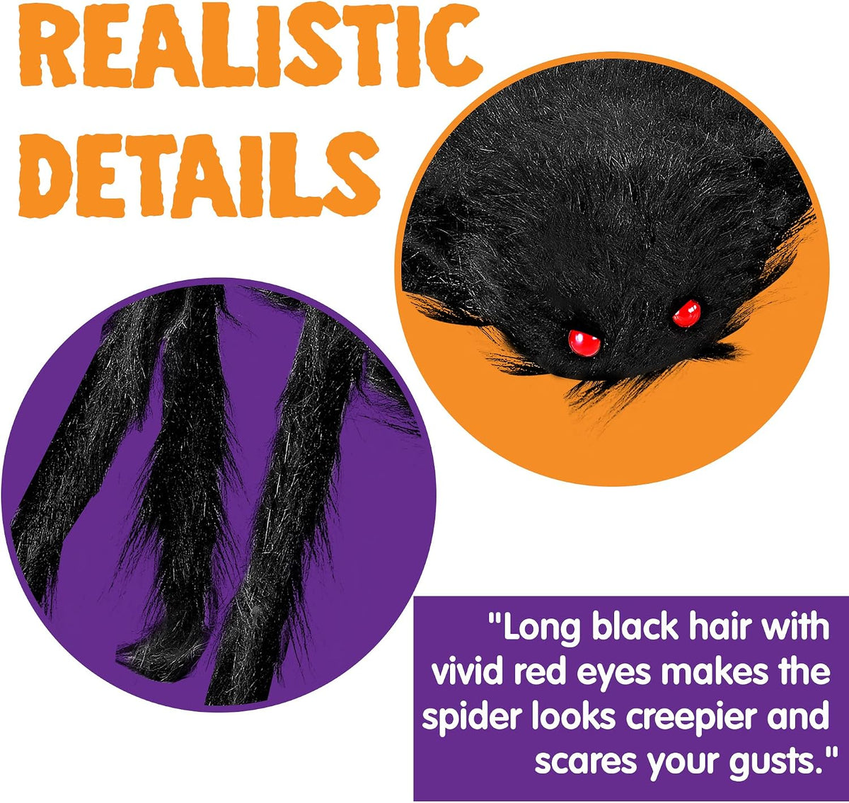 JOYIN 4 Packs Halloween Outdoor Decorations Spider Set, Scary Large Spiders f...