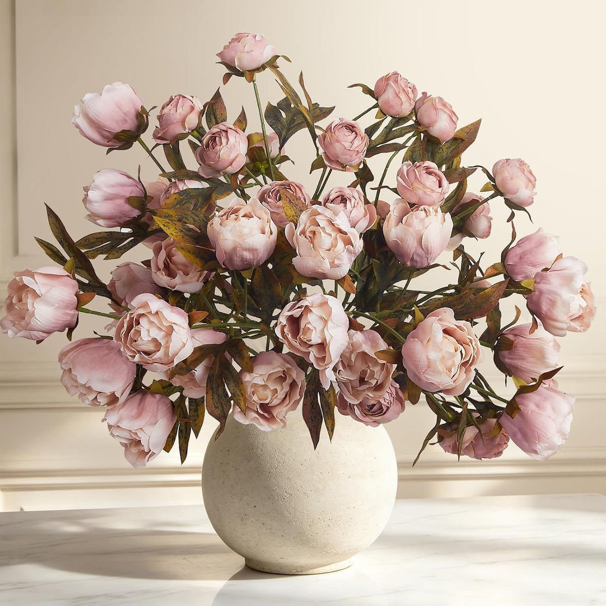 10 Pcs Peonies Artificial Flowers,Faux Flowers For Vase Home Decor