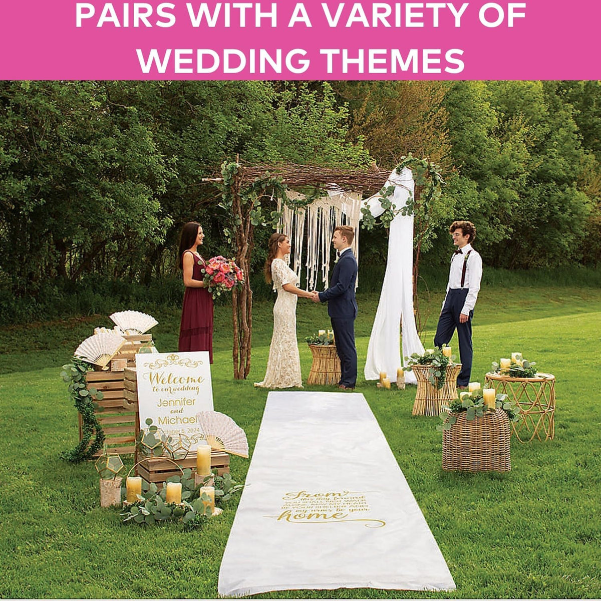 Fun Express White Wedding Aisle Runner 100 Foot