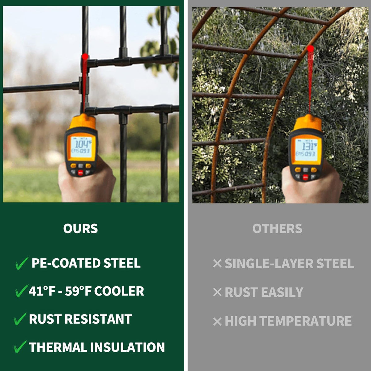 Garden Arch Trellis, 7.9FT Metal Arbor Archway for Climbing Plants Outdoor