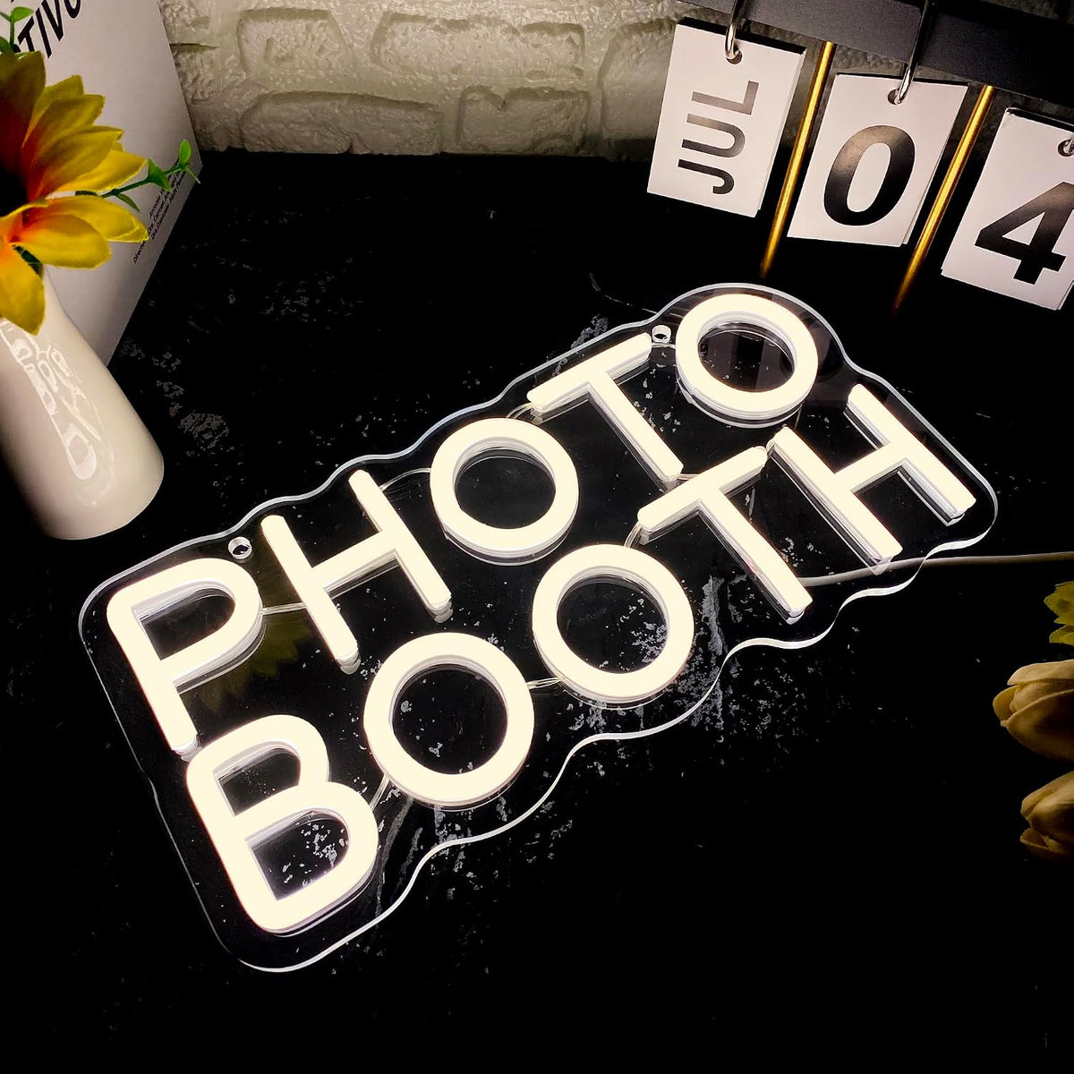 Allball Photo Booth Neon Signs for Wall Decor, Dimmable LED Photo Studio Neon...