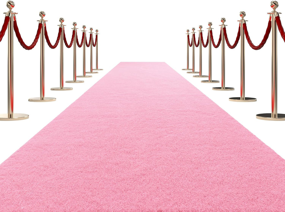 HOMBYS 450 GSM Extra Thick 3x10 ft Pink Carpet Runner for Partys & Events