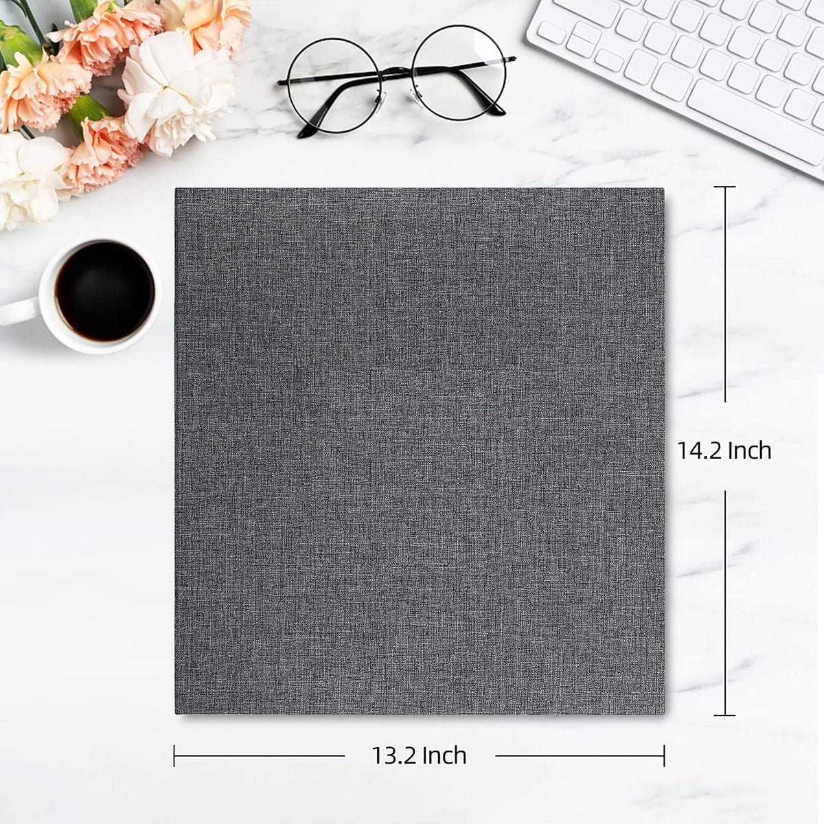 potricher Photo Album 4x6 Photos, 1000 Pockets, Linen Cover, Gray