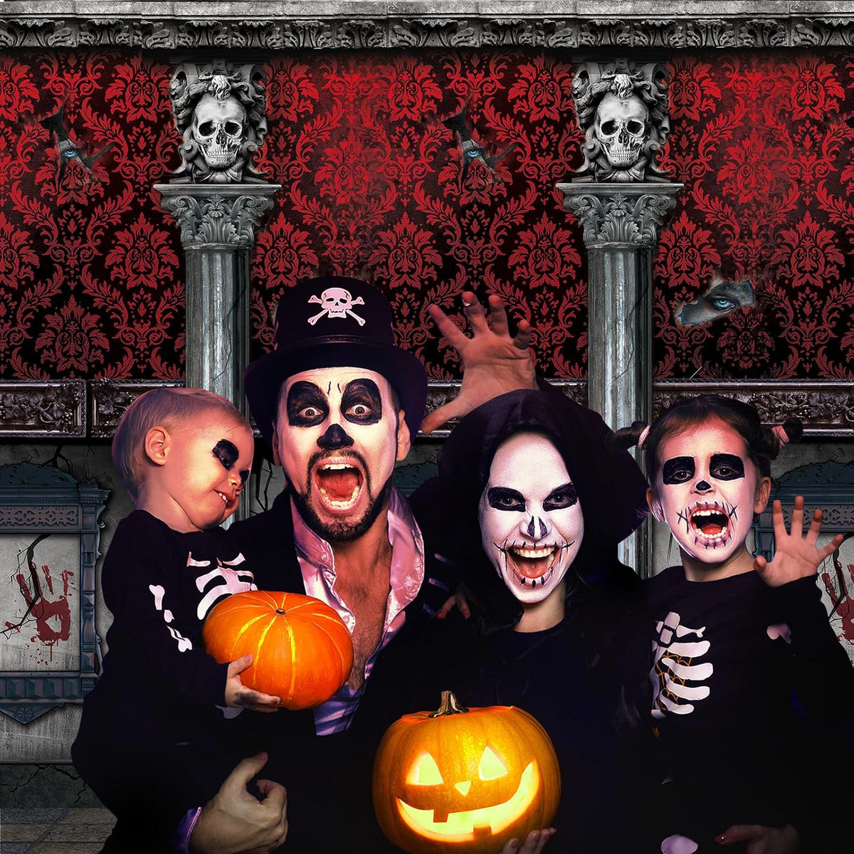 100Ft Halloween Haunted Mansion Backdrop Roll Decorations, Gothic Mansion Roo...
