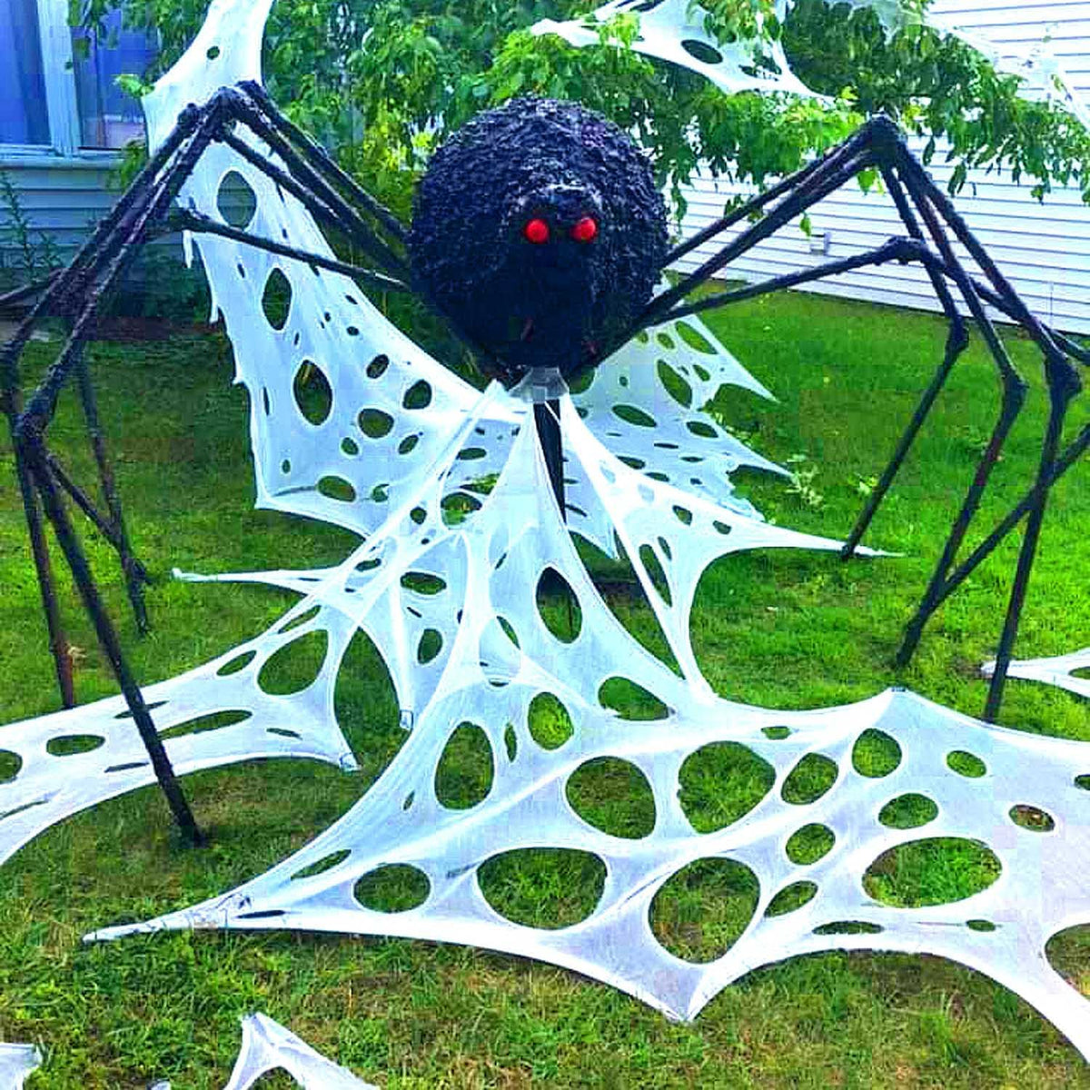 YHFUISK 1200 Sqft Giant Durable Spider Webs Halloween Decorations Outdoor, St...