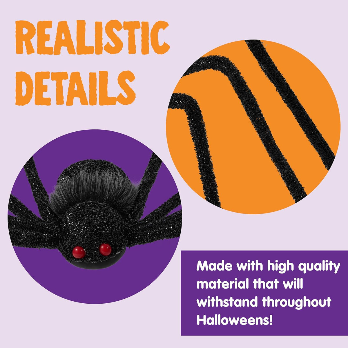 JOYIN Halloween Light Up Large Spider Outdoor Decorations, 5 Ft Giant Spider ...