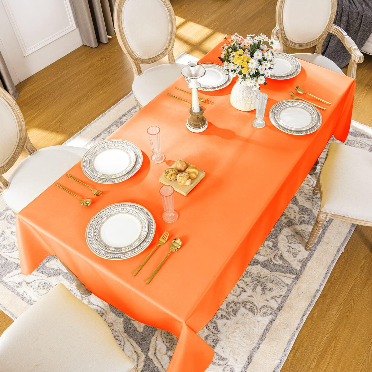 Softalker Rectangle Tablecloth, Waterproof Table Cloths Wrinkle Free Fabric W...