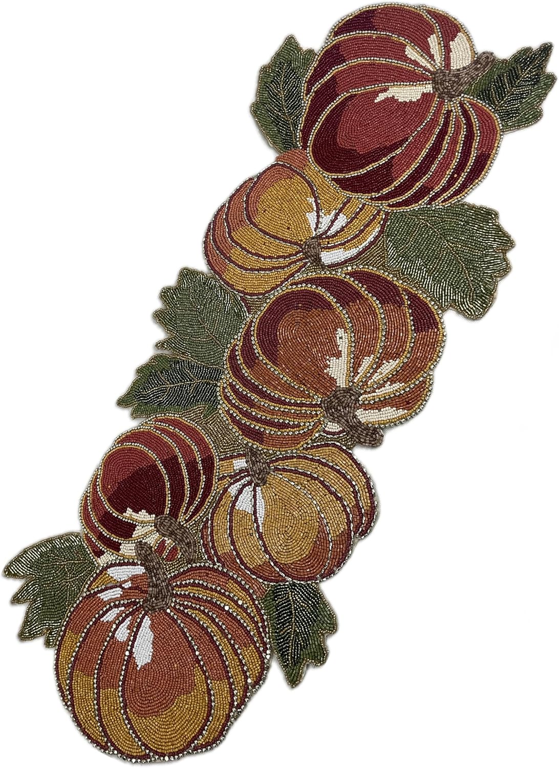 Thanksgiving Pumpkin Beaded Table Runner for Fall - Luxury Thanksgiving Decor...