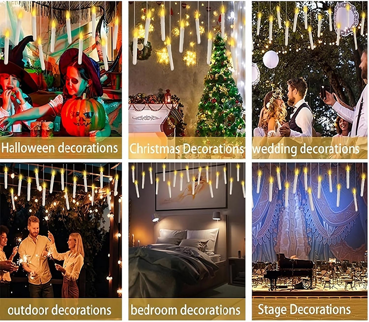 Harry Floating Battery Operated Flameless Hanging Candle Lights with Potter M...