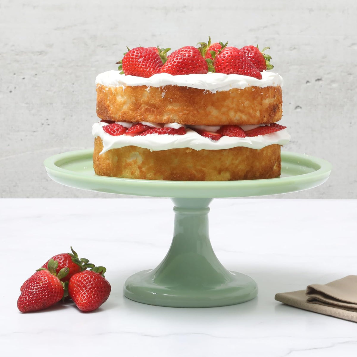 Martha Stewart Highbrook 10-Inch Jadeite Cake Stand with Glass Dome – Vintage...