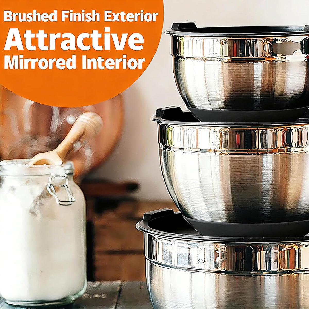 Thickened Heavy-Duty 26pcs Stainless Steel Bowl, Mixing Bowl Set with Lid, Gr...