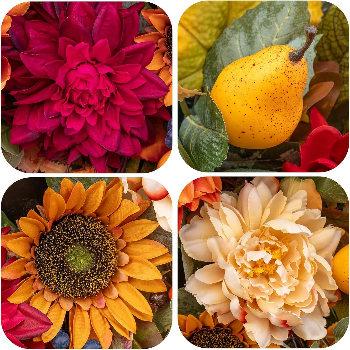 Pinkpuii 24 Inch Harvest Fall Wreaths for Front Door Outside,Porch,Entryway