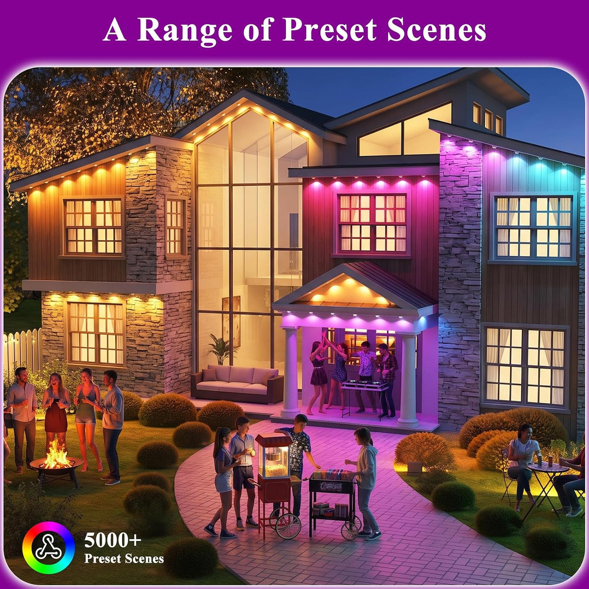 400FT Permanent Outdoor Lights, Smart RGB+IC Eaves Lights for House, App &...
