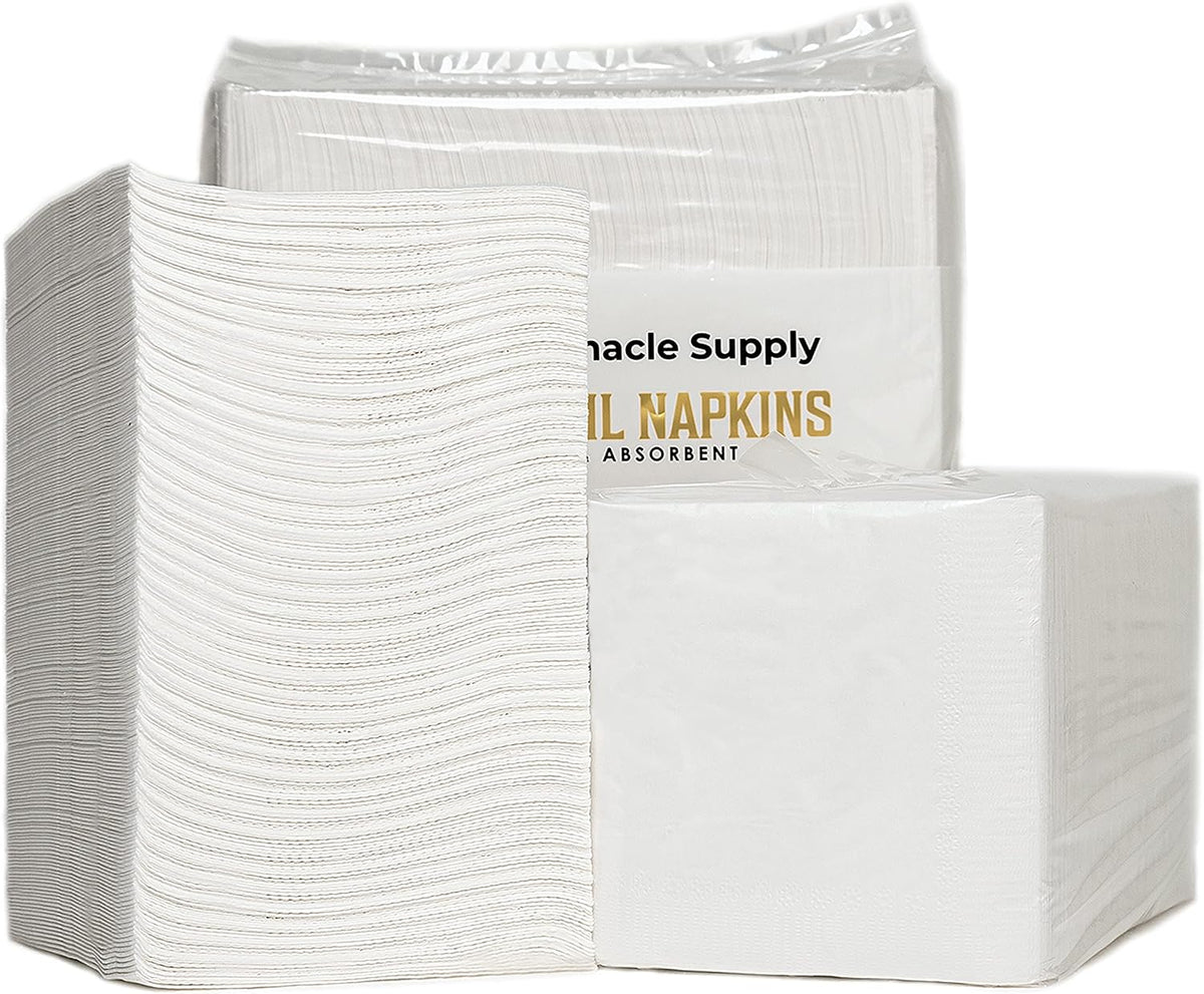 1100 Pack Cocktail Napkins Paper - Quality 3-Ply White Beverage Napkins - Res...