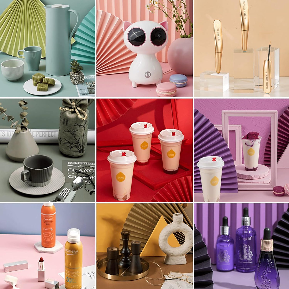 Product Photography Backdrop, Flat Lay Background with Tabletop Stand