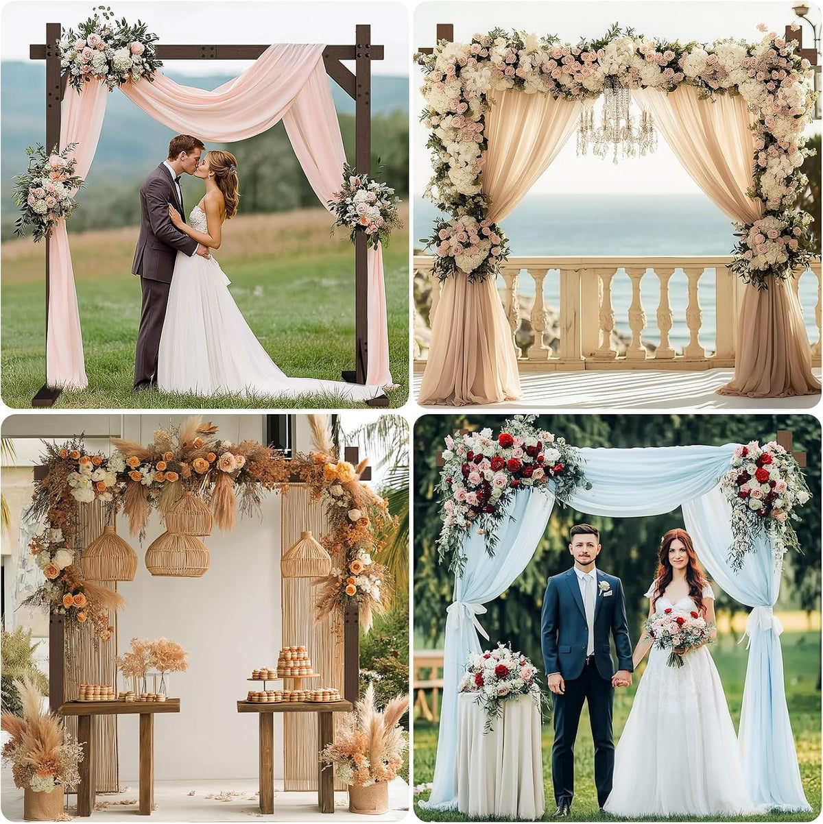 7.48 FT Wooden Arch Square Wood Wedding Arches for Ceremony Wooden Arbor for ...