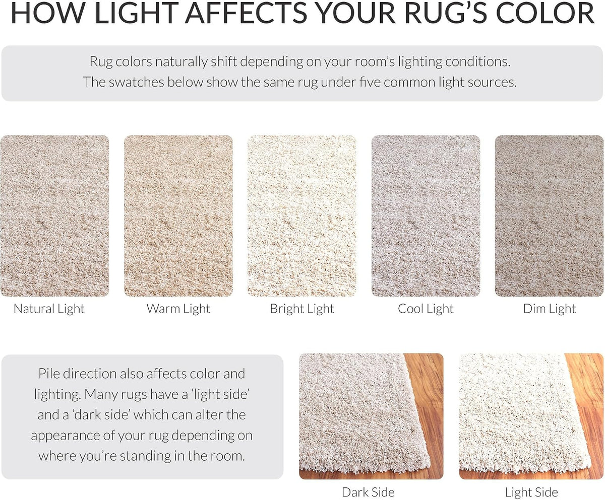 SAFAVIEH Area Rug 8x10 - California Shag Collection - Large - Beige, Non-Shed...