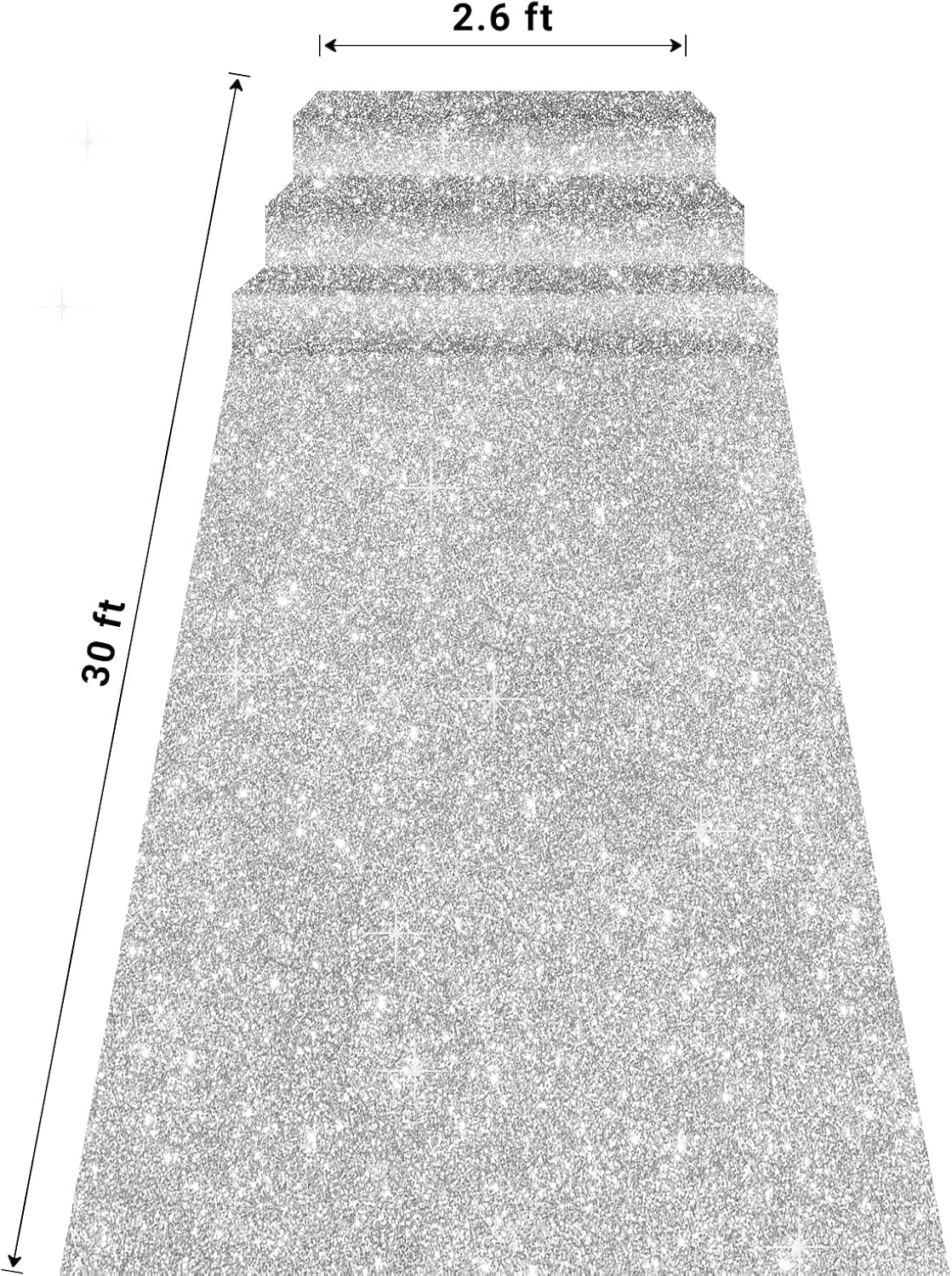Glitter Carpet Runner for Party -200 GSM Thickness Non-Woven Fabric Runner Ru...