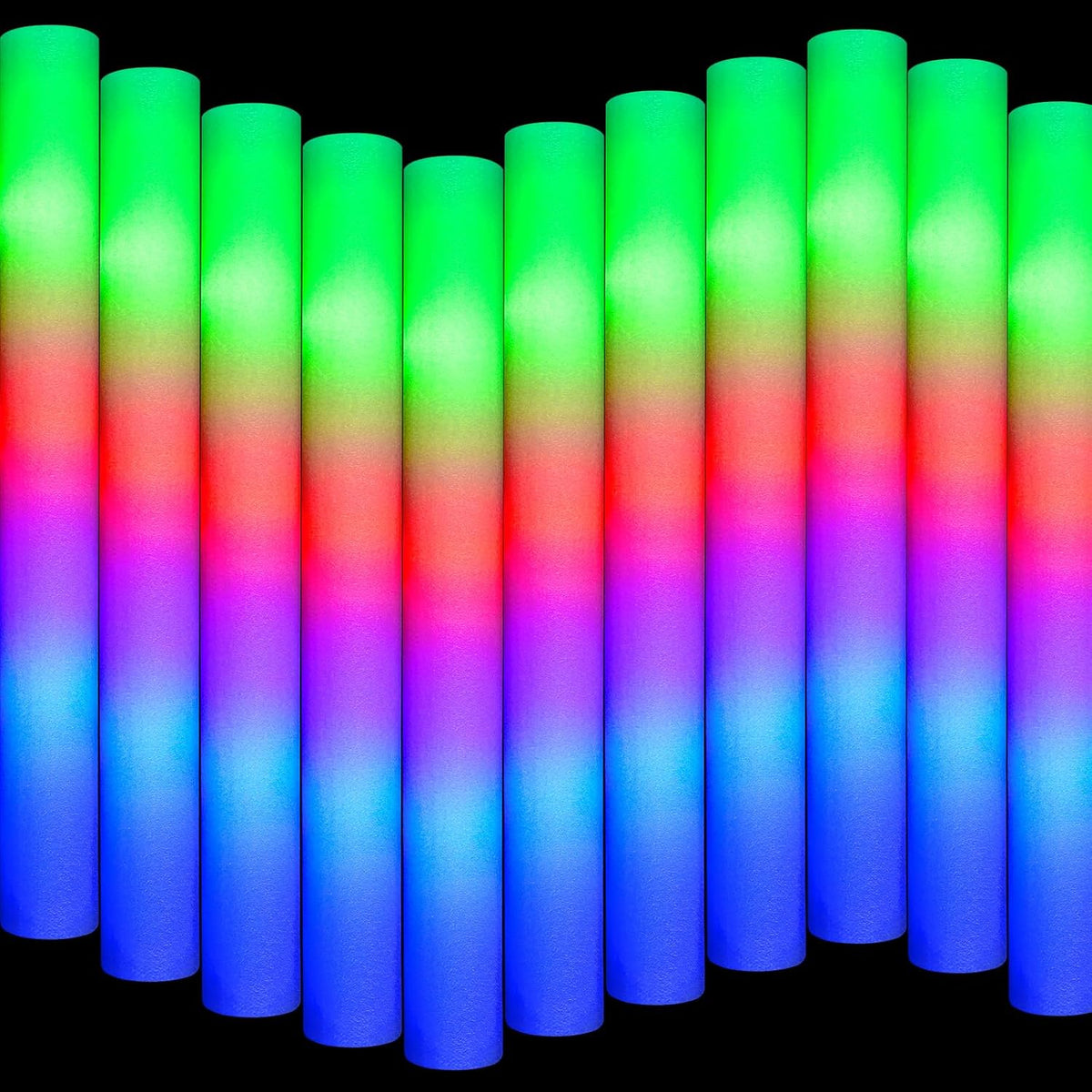 SHQDD 70PCS Foam Light Up Sticks, Glow in the Dark Party Supplies with 3 Colo...