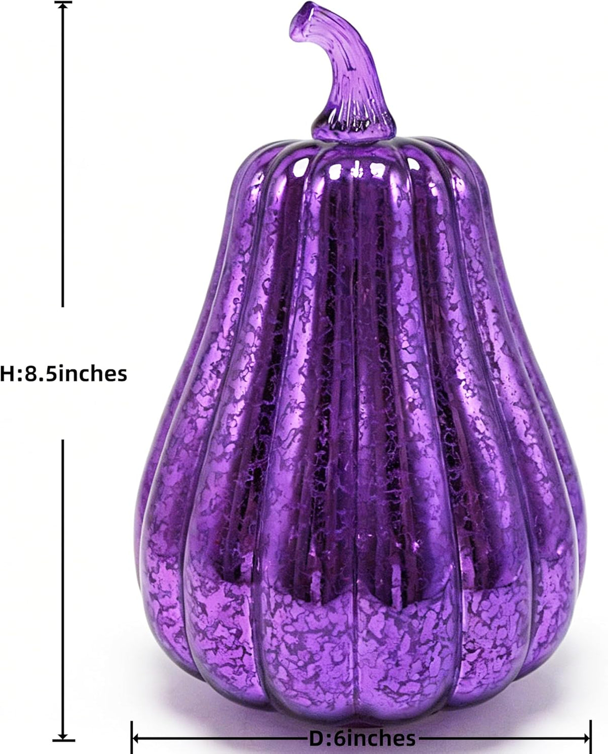 Fall Decorations for Home,Mercury Glass Pumpkin Lights with Timer(Purple)