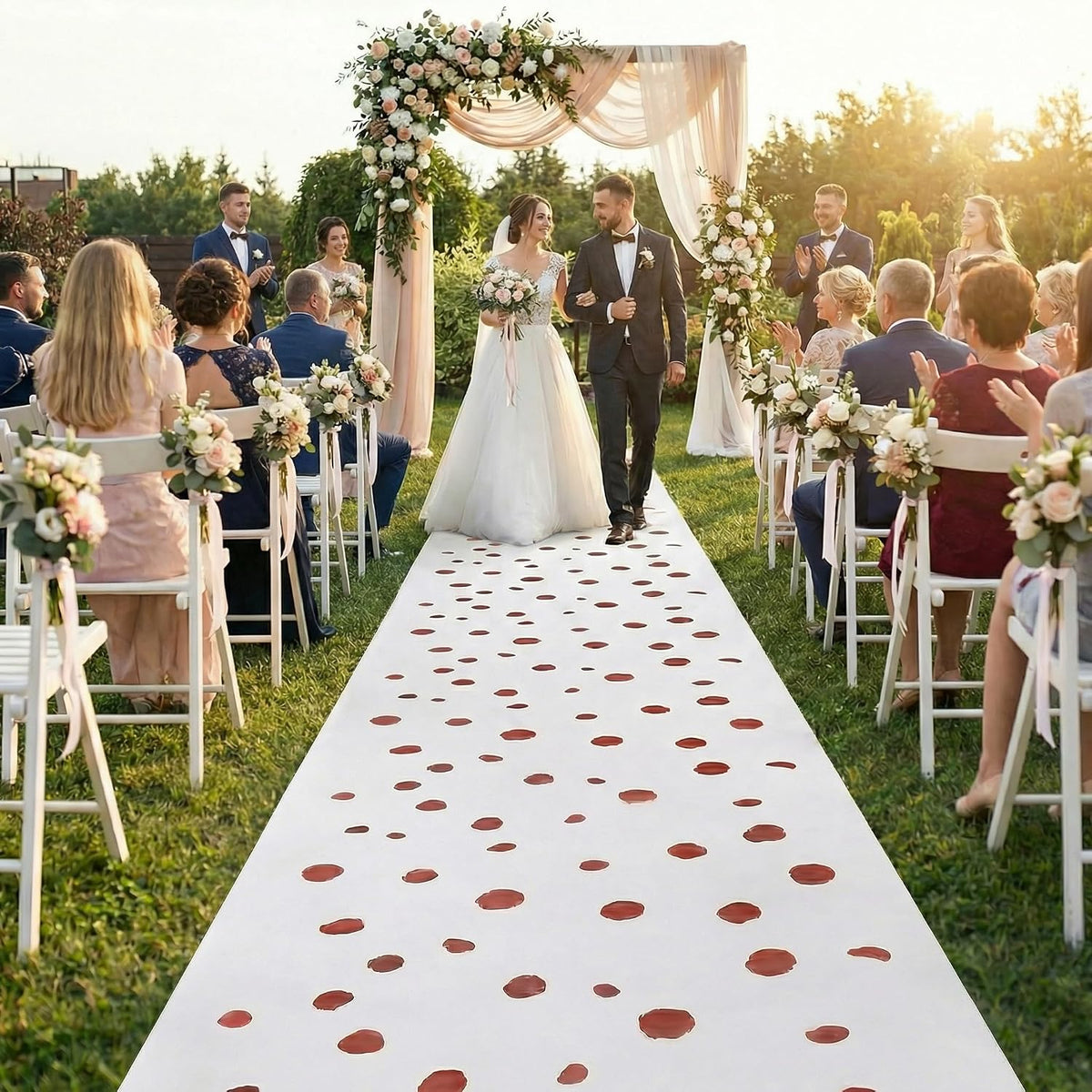 Elegant White Wedding Aisle Runner - 100 ft x 36" (1 Count) | Perfect fo...