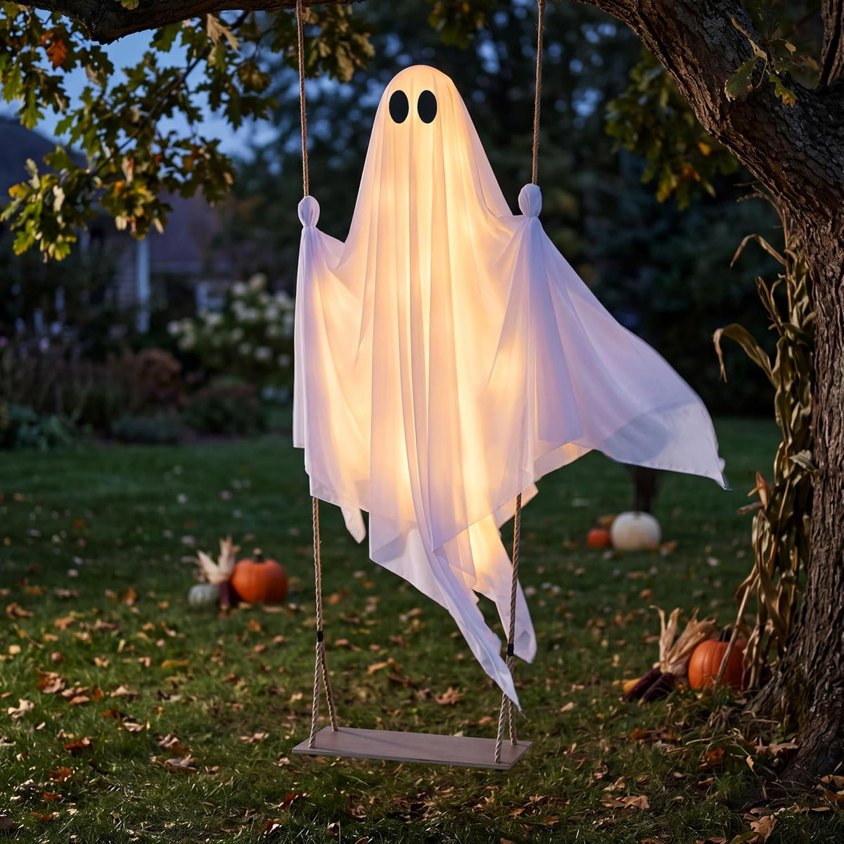 JOYIN Halloween Decorations Outdoor - 5 FT Large Hanging Swing Ghost, Swing W...