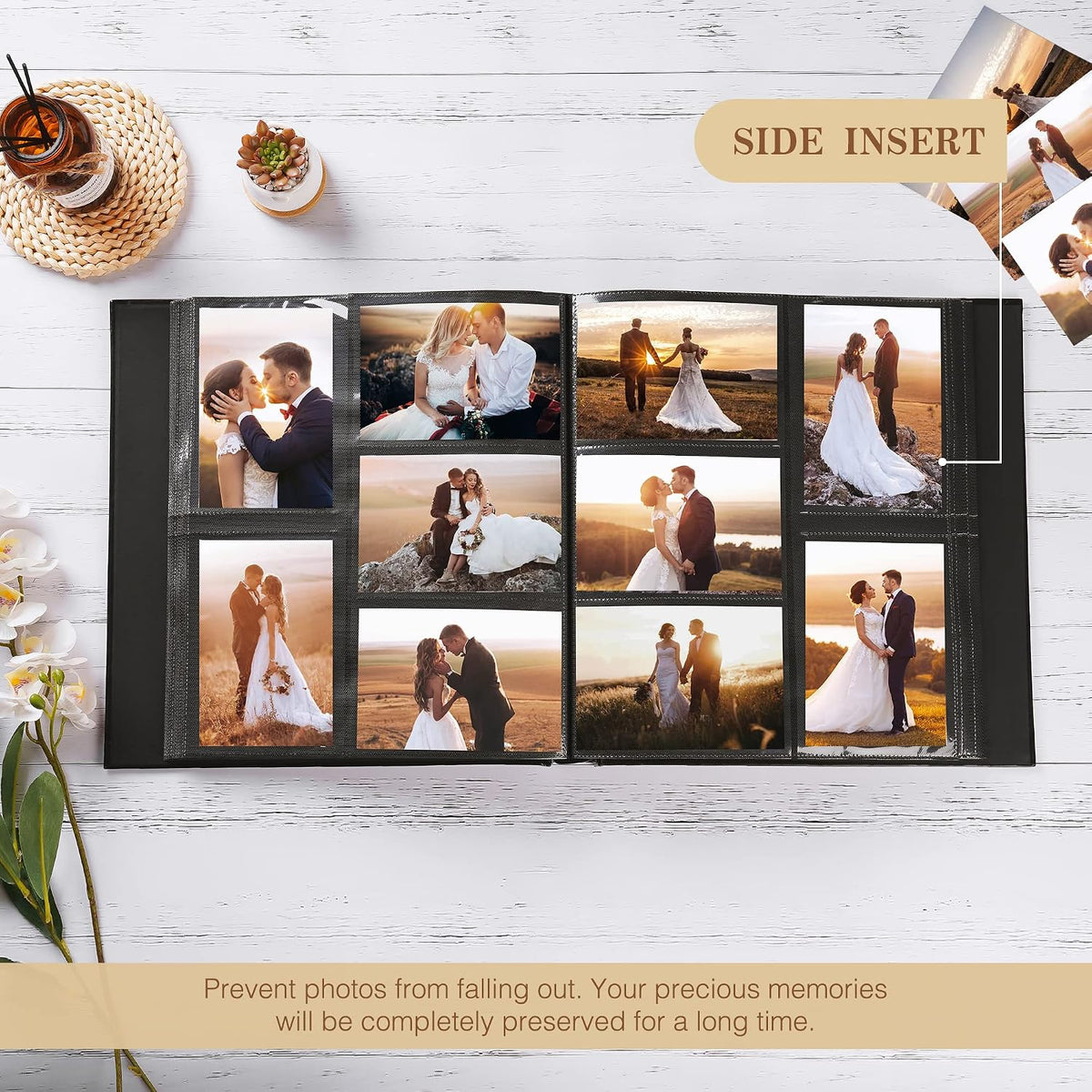 potricher Large Photo Album 4x6 1000 Photos, Leather Cover, Black