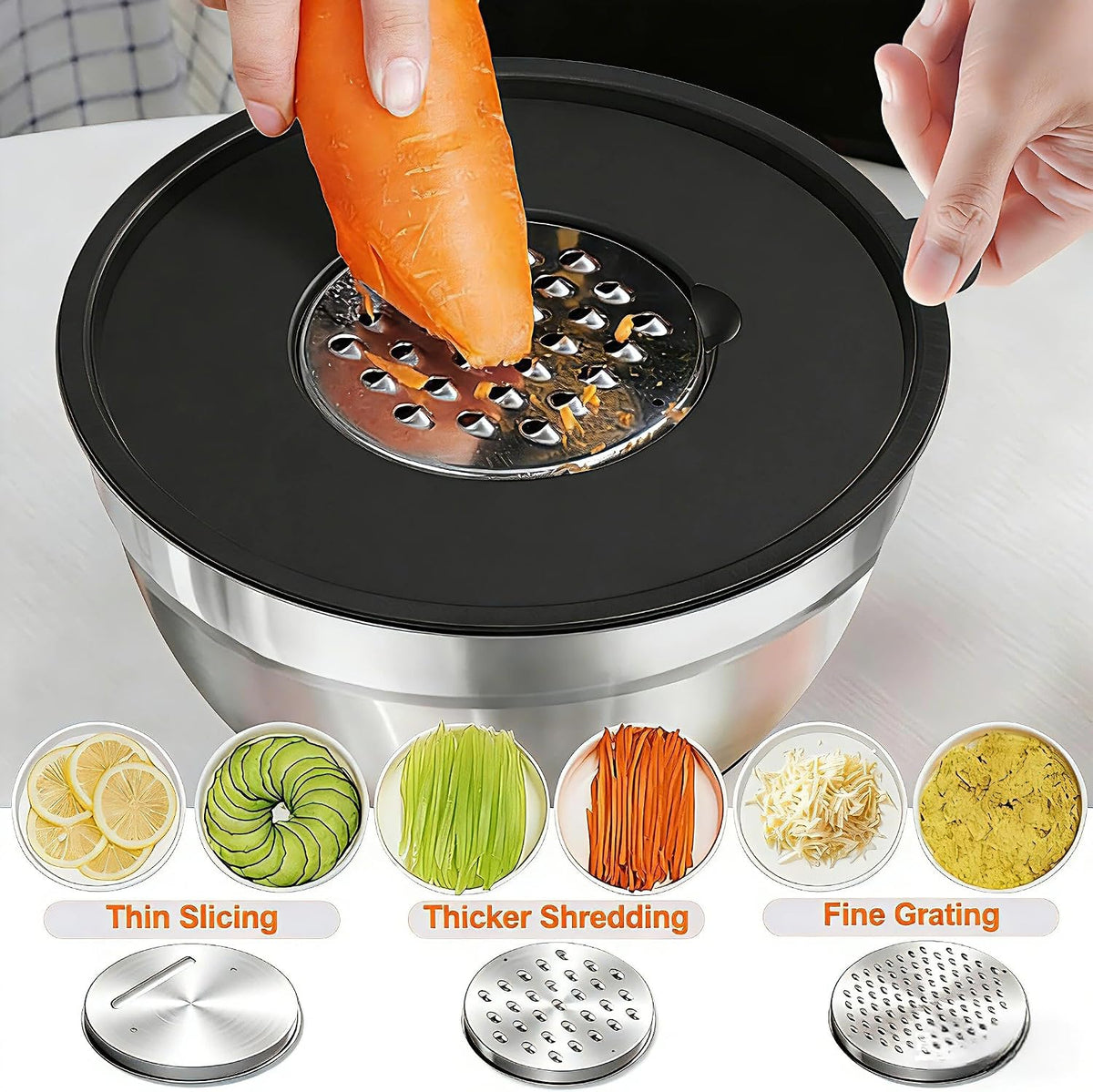 Thickened Heavy-Duty 26pcs Stainless Steel Bowl, Mixing Bowl Set with Lid, Gr...