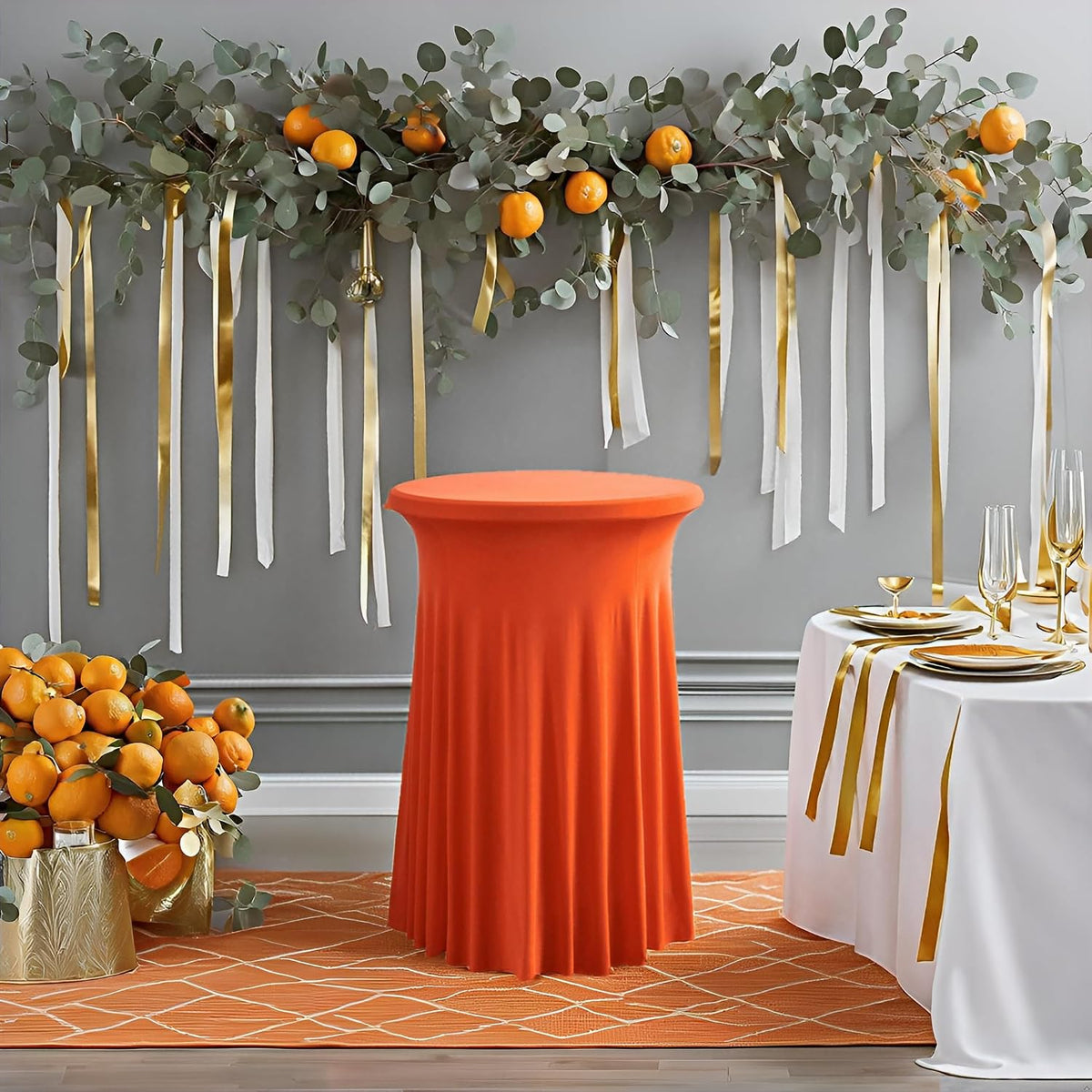 2Pack Highboy Cocktail Table Cover Skirt Bar Tablecloth (32" x 43",...