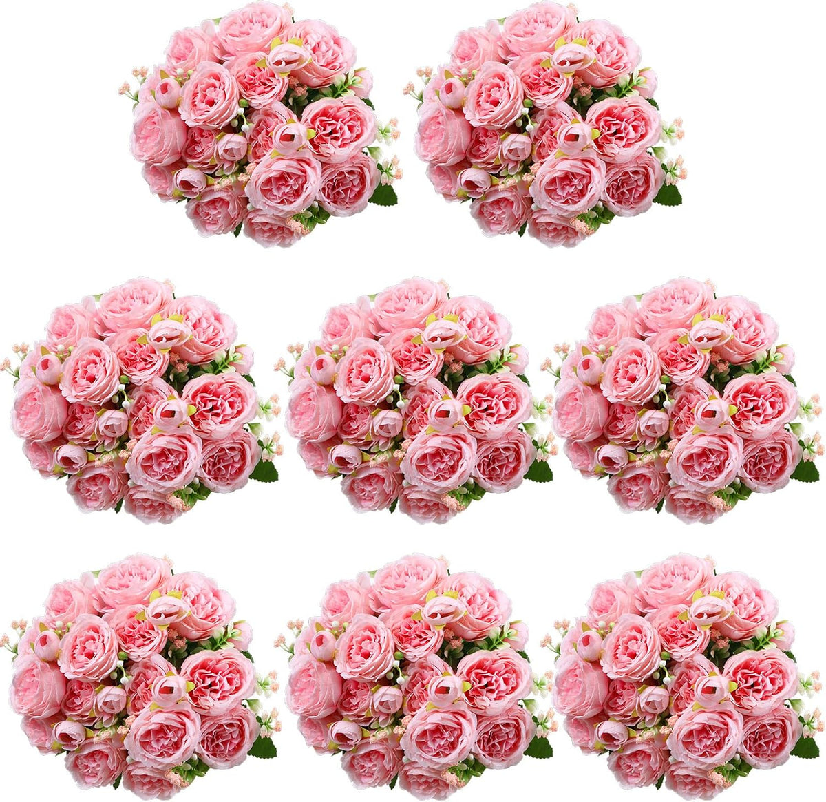 Geosar 8 Bundles Artificial Peonies Flowers,Pink