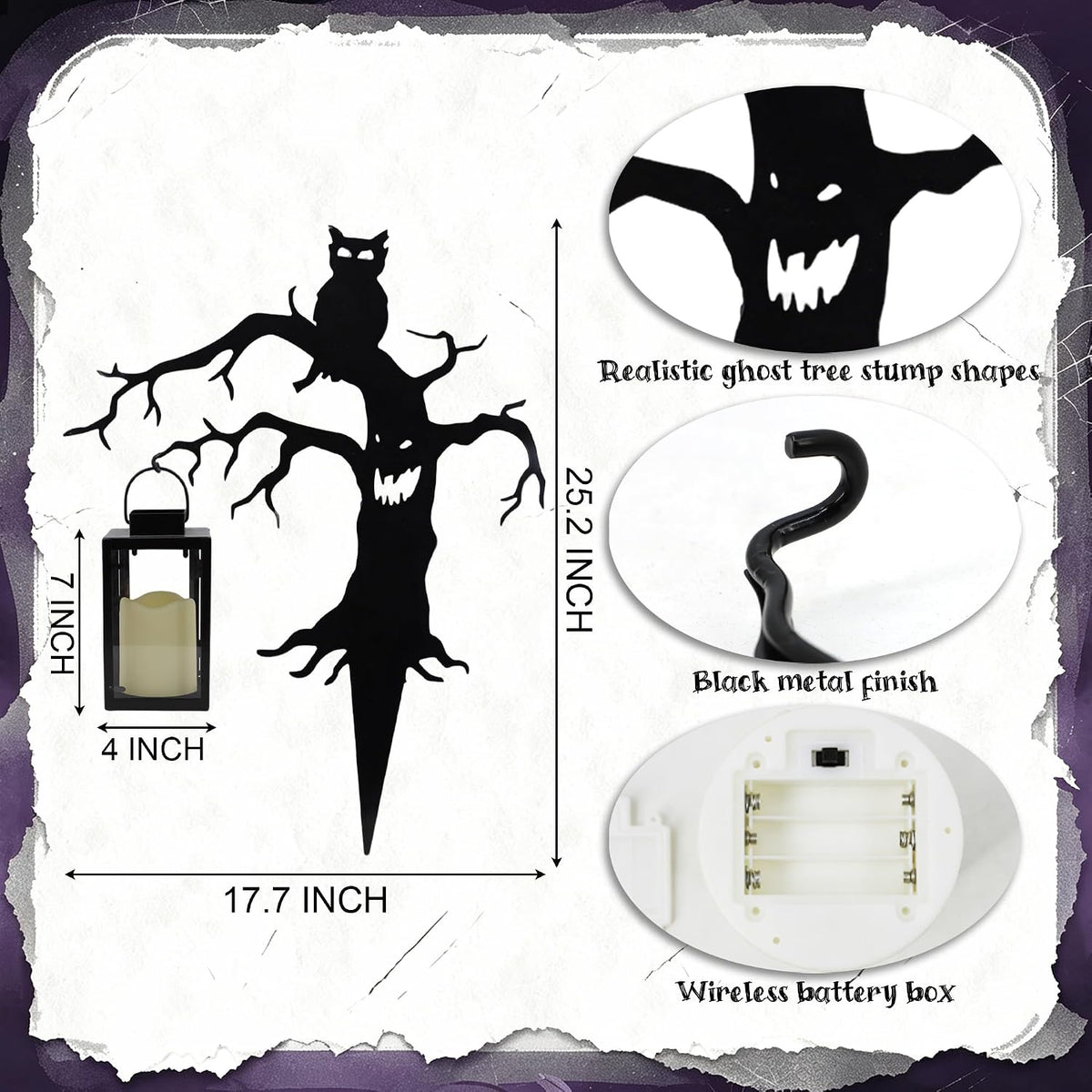 Halloween Stump Ghost Stakes Zombie, Halloween Lights Outdoor Decoration