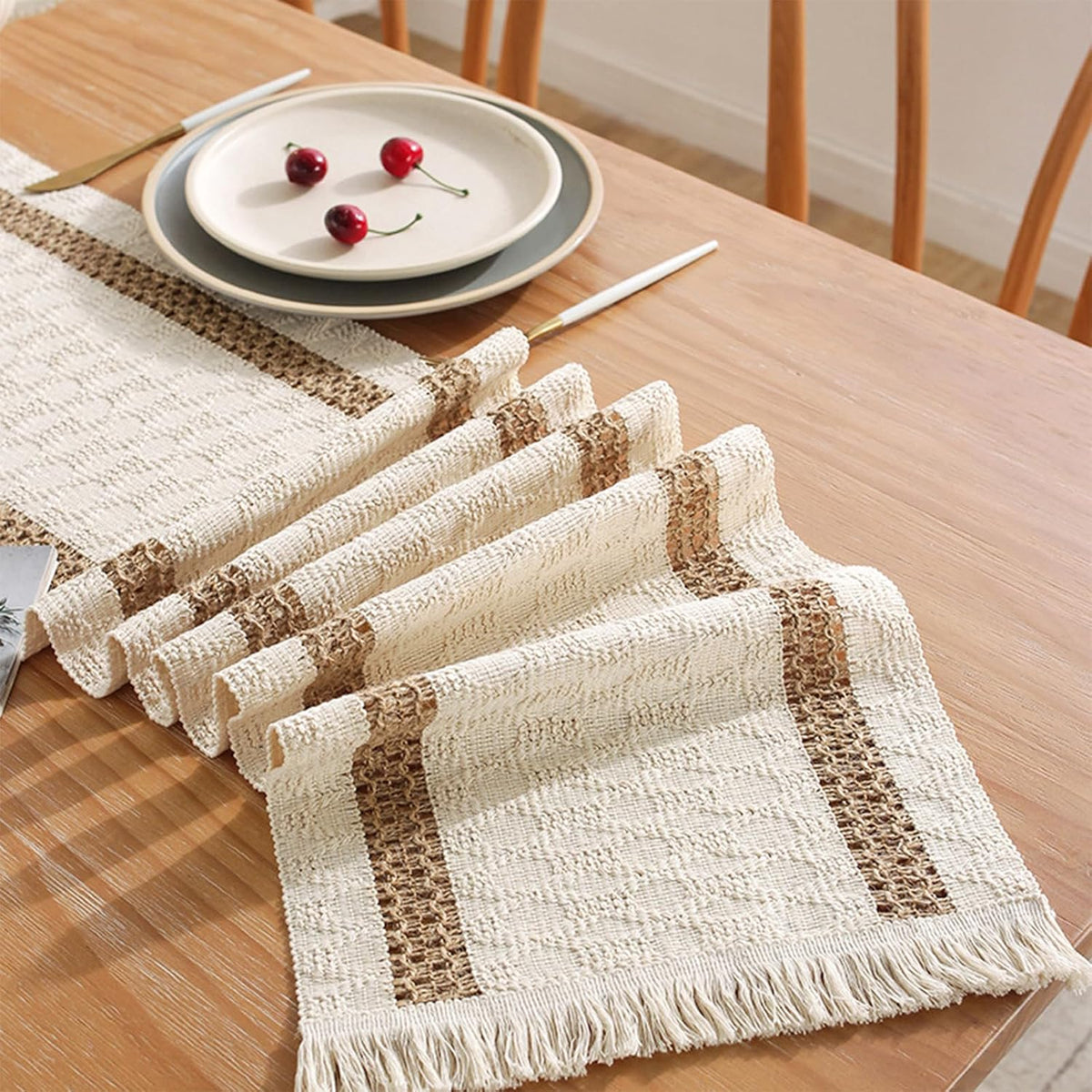 Niviy Boho Table Runner for House Decor 132 Inches Long Farmhouse Macrame Tab...