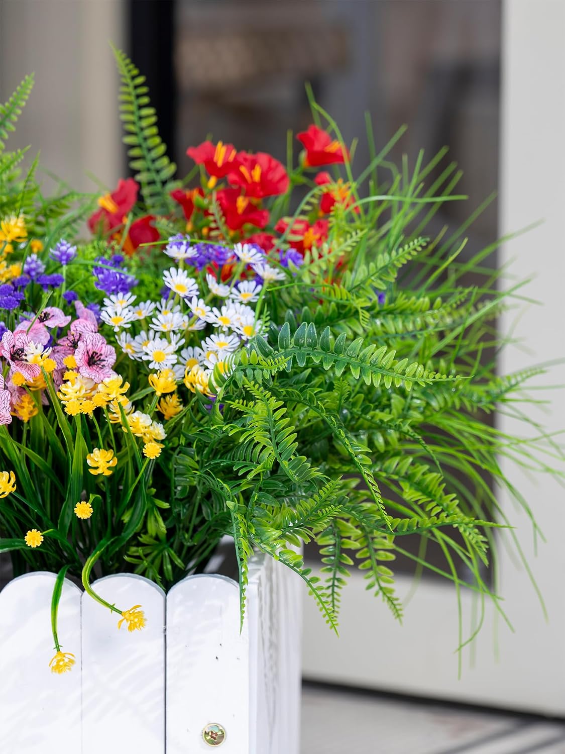 23PCS Artificial Plants Outdoor, Faux Flowers & Greenery Stems for Outside